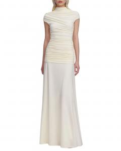 Backless Jersey Maxi Cream White